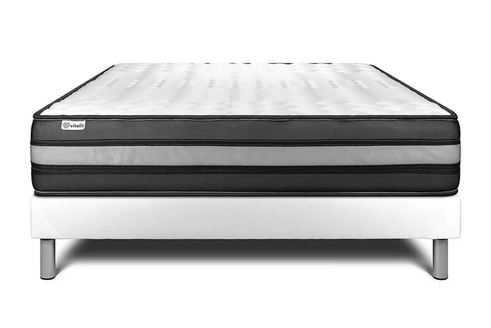 Ensemble Mousse polyuréthane à mémoire de forme de confort Ferme avec sommier tapissier