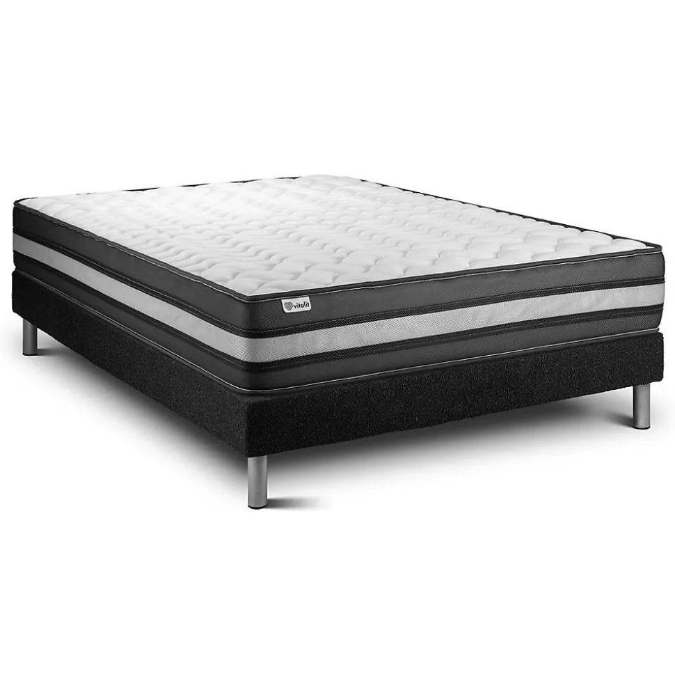 Ensemble Mousse polyuréthane à mémoire de forme de confort Ferme avec sommier tapissier