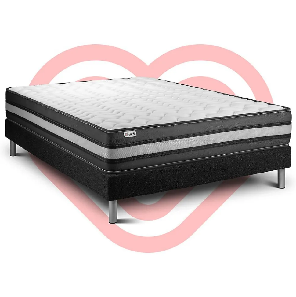 Ensemble Mousse polyuréthane à mémoire de forme de confort Ferme avec sommier tapissier