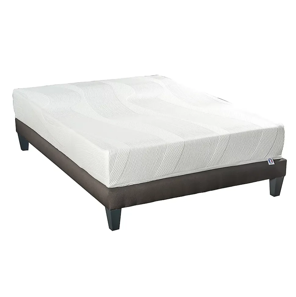 Ensemble Paris 140x190 cm Matelas Mousse + Sommier Bois