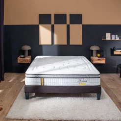 Ensemble Reina 2.0 160x200 cm Matelas Ressorts ensachés + Sommier Bois