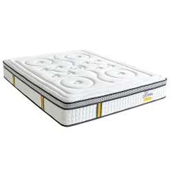 Ensemble Reina 2.0 160x200 cm Matelas Ressorts ensachés + Sommier Bois