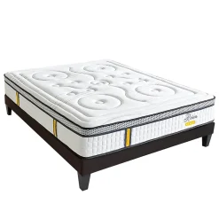 Ensemble Reina 2.0 90x200 cm Matelas Ressorts ensachés + Sommier Bois