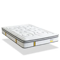 Ensemble Reina 2.0 90x200 cm Matelas Ressorts ensachés + Sommier Bois