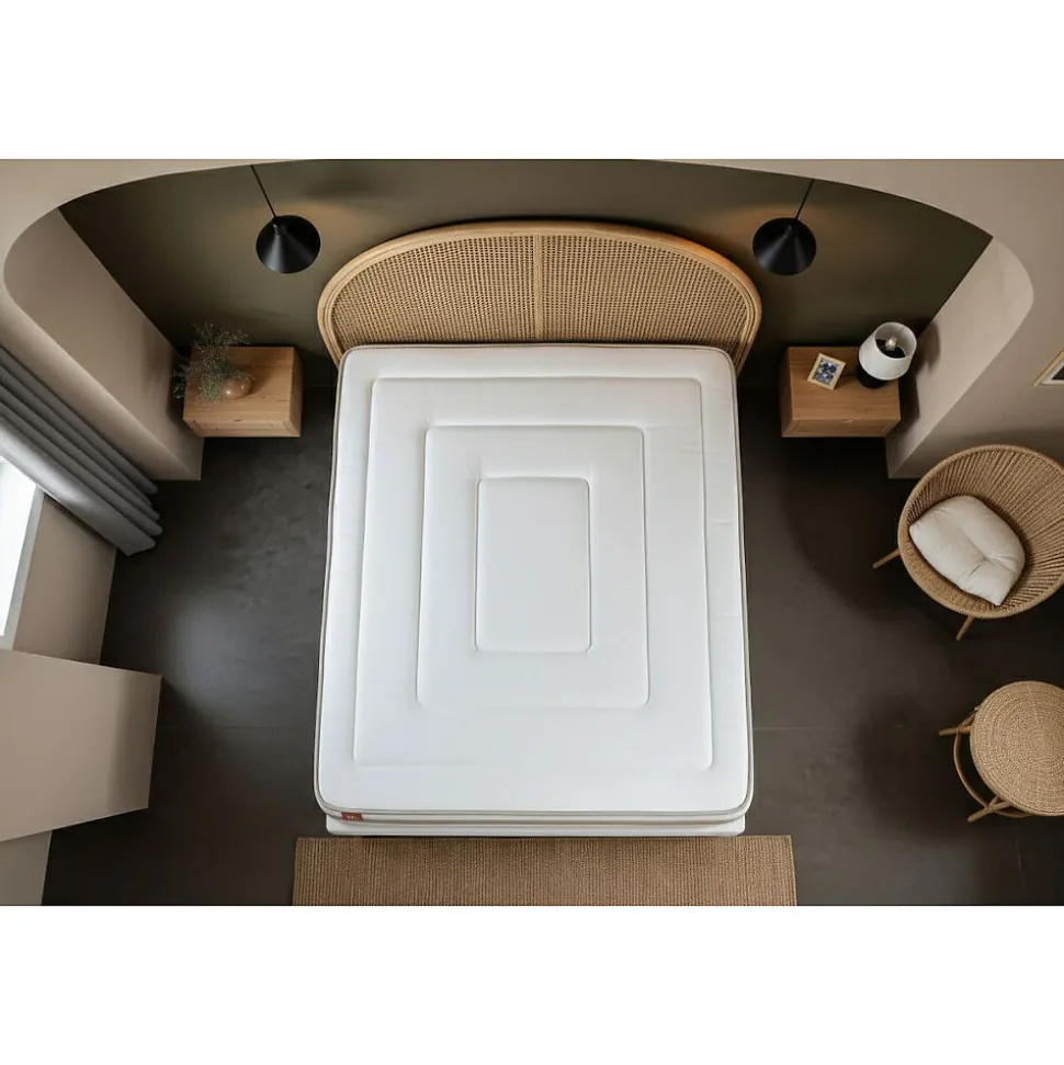 Ensemble Ressorts ensachés et mémoire de forme de confort Equilibré avec sommier kit