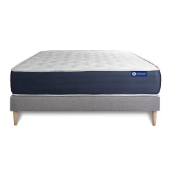 Ensemble Ressorts ensachés et mémoire de forme de confort Equilibré avec sommier kit