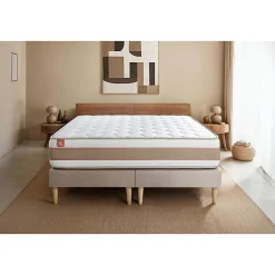 Ensemble Ressorts ensachés et mémoire de forme de confort Equilibré avec sommier tapissier