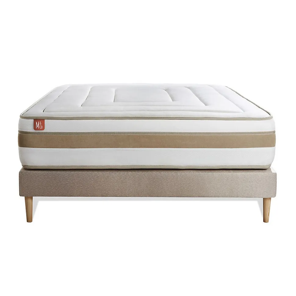 Ensemble Ressorts ensachés et mémoire de forme de confort Equilibré avec sommier kit