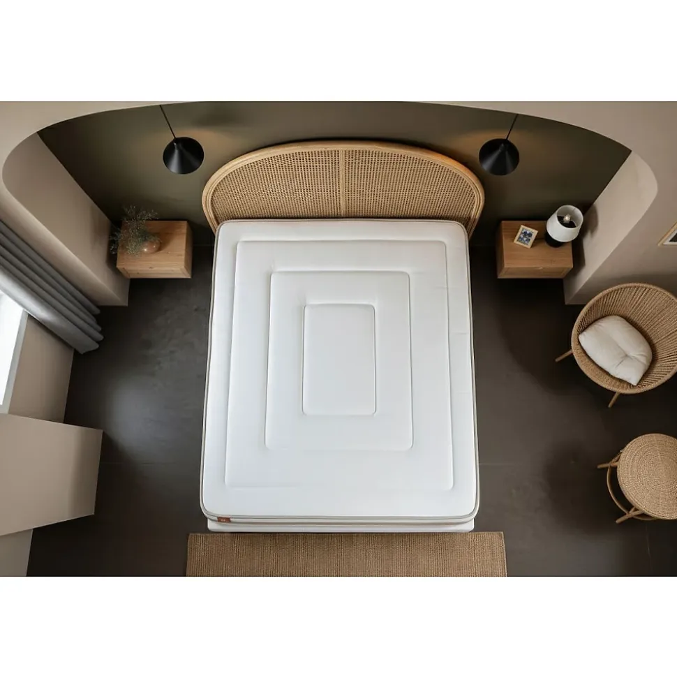 Ensemble Ressorts ensachés et mémoire de forme de confort Equilibré avec sommier kit