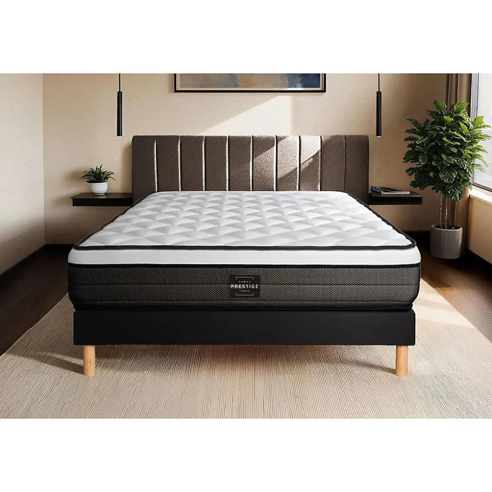 Ensemble Ressorts ensachés et mémoire de forme de confort Equilibré avec sommier kit