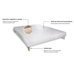 Ensemble Ressorts ensachés et mémoire de forme de confort Ferme avec sommier tapissier