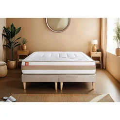 Ensemble Ressorts ensachés et mémoire de forme de confort Equilibré avec sommier tapissier