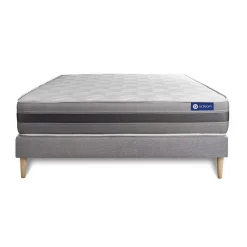 Ensemble Ressorts ensachés et mémoire de forme de confort Mi-ferme avec sommier kit