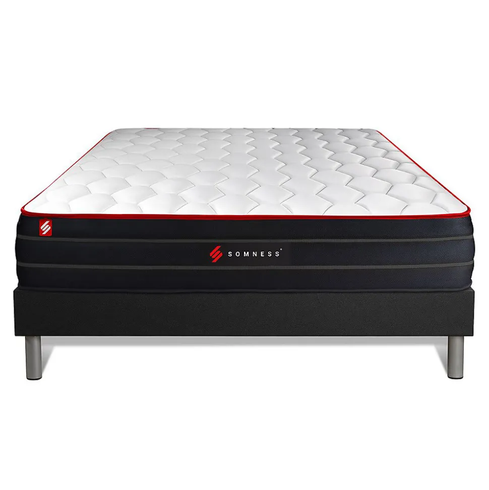 Ensemble Ressorts ensachés et mémoire de forme de confort Equilibré avec sommier kit