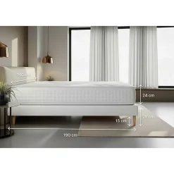 Ensemble Ressorts ensachés et mémoire de forme de confort Ferme avec sommier tapissier