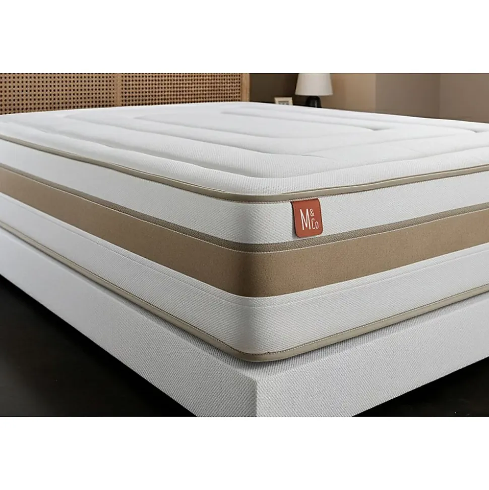 Ensemble Ressorts ensachés et mémoire de forme de confort Equilibré avec sommier tapissier