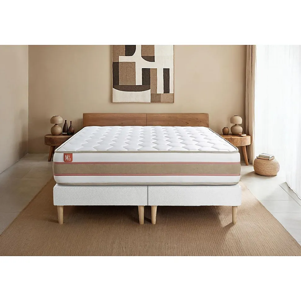 Ensemble Ressorts ensachés et mémoire de forme de confort Equilibré avec sommier tapissier