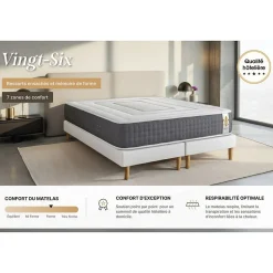 Ensemble Ressorts ensachés et mémoire de forme de confort Ferme avec sommier tapissier
