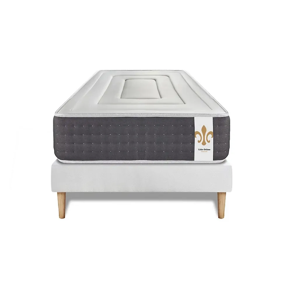 Ensemble Ressorts ensachés et mémoire de forme de confort Ferme avec sommier tapissier