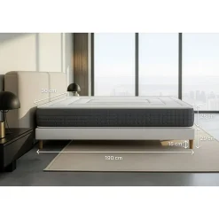 Ensemble Ressorts ensachés et mémoire de forme de confort Ferme avec sommier tapissier