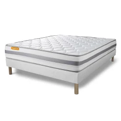 Ensemble Ressorts ensachés et mémoire de forme de confort Ferme avec sommier tapissier