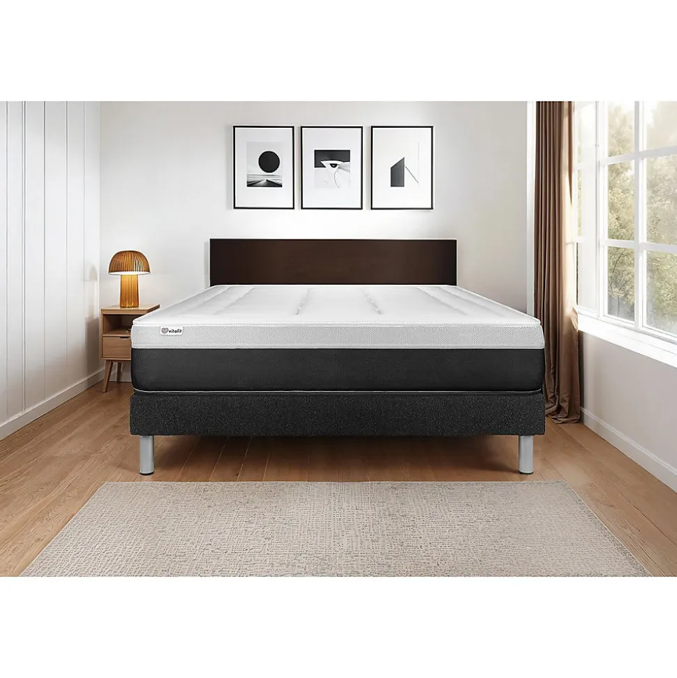 Ensemble Ressorts ensachés et mémoire de forme de confort Ferme avec sommier kit