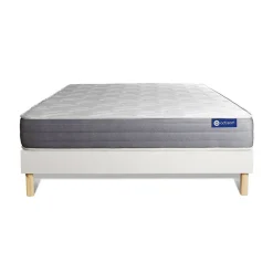 Ensemble Ressorts ensachés et mémoire de forme de confort Mi-ferme avec sommier kit