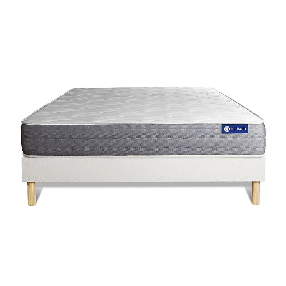 Ensemble Ressorts ensachés et mémoire de forme de confort Mi-ferme avec sommier kit