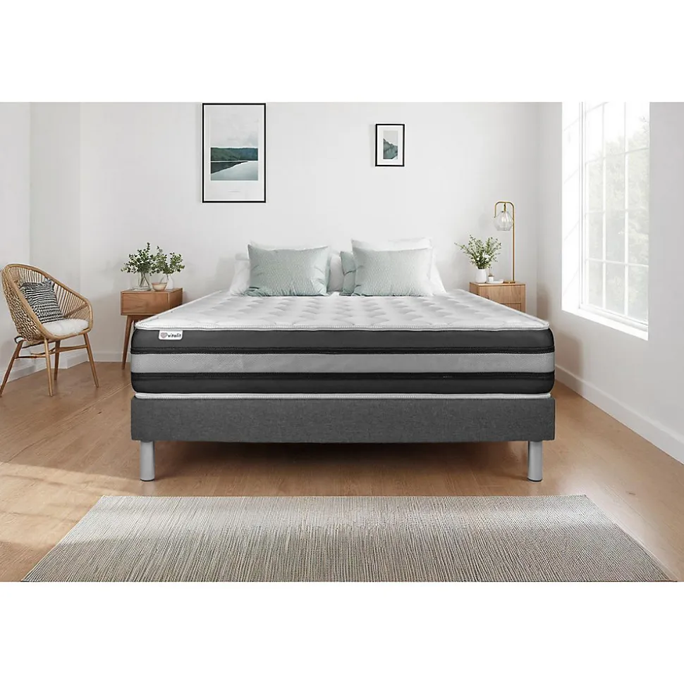 Ensemble Ressorts ensachés et mémoire de forme de confort Ferme avec sommier kit