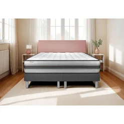 Ensemble Ressorts ensachés et mémoire de forme de confort Equilibré avec sommier tapissier