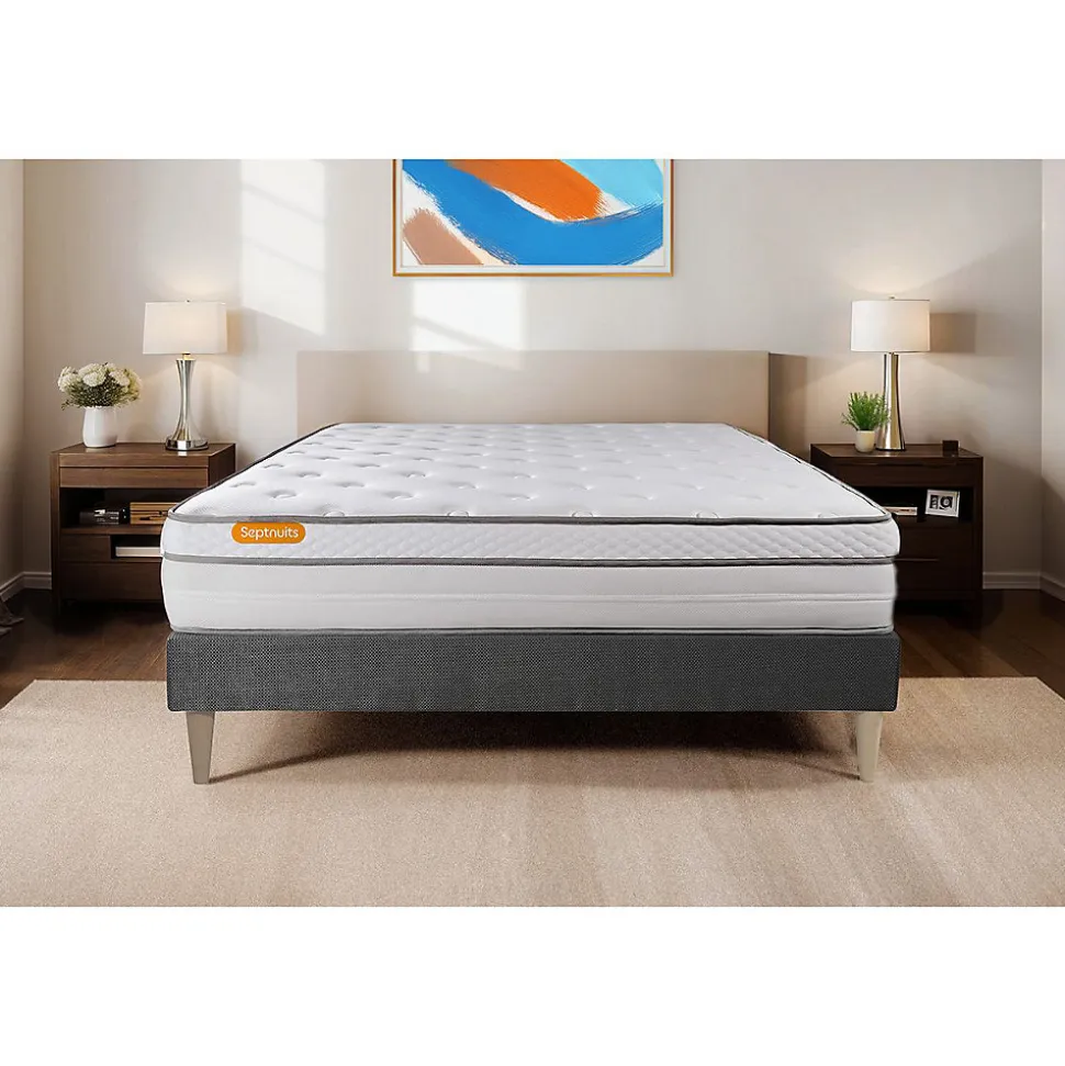 Ensemble Ressorts ensachés et mémoire de forme de confort Equilibré avec sommier tapissier