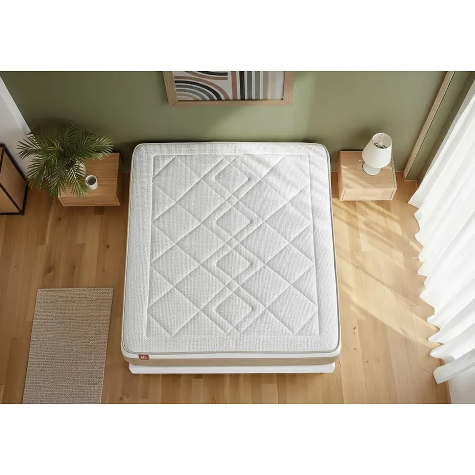 Ensemble Ressorts ensachés et mémoire de forme de confort Equilibré avec sommier kit