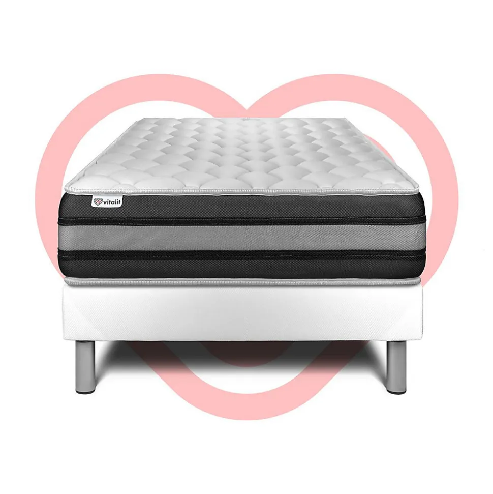 Ensemble Ressorts ensachés et mémoire de forme de confort Ferme avec sommier kit