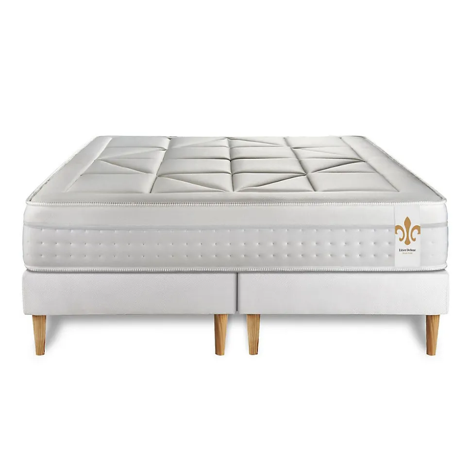 Ensemble Ressorts ensachés et mémoire de forme de confort Equilibré avec sommier tapissier