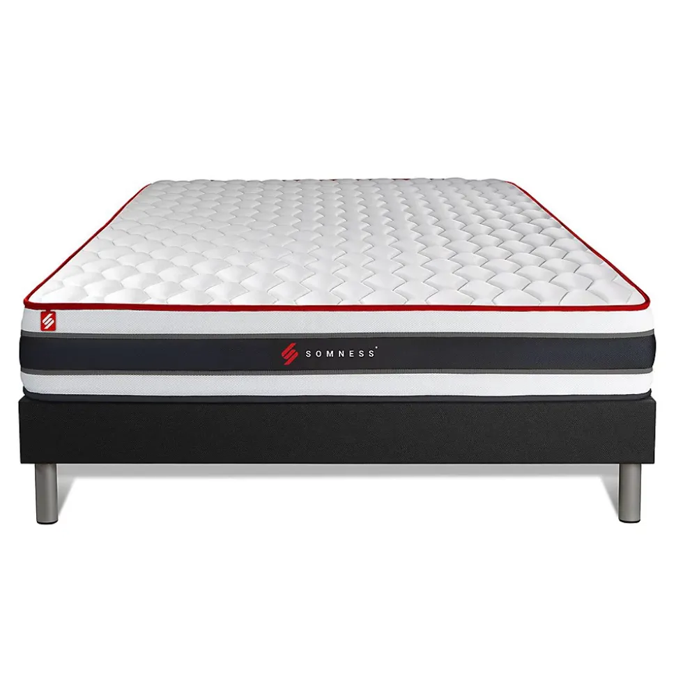 Ensemble Ressorts ensachés et mémoire de forme de confort Ferme avec sommier tapissier