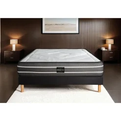 Ensemble Ressorts ensachés et mémoire de forme de confort Ferme avec sommier tapissier