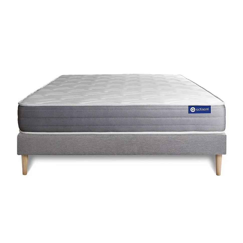 Ensemble Ressorts ensachés et mémoire de forme de confort Mi-ferme avec sommier kit