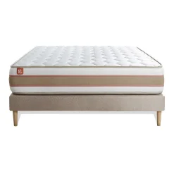 Ensemble Ressorts ensachés et mémoire de forme de confort Equilibré avec sommier tapissier