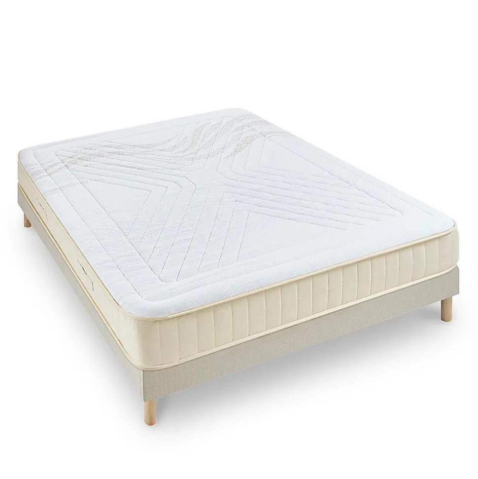 Ensemble Symphonie 2.0 140x190 cm Matelas Mousse + Sommier Bois