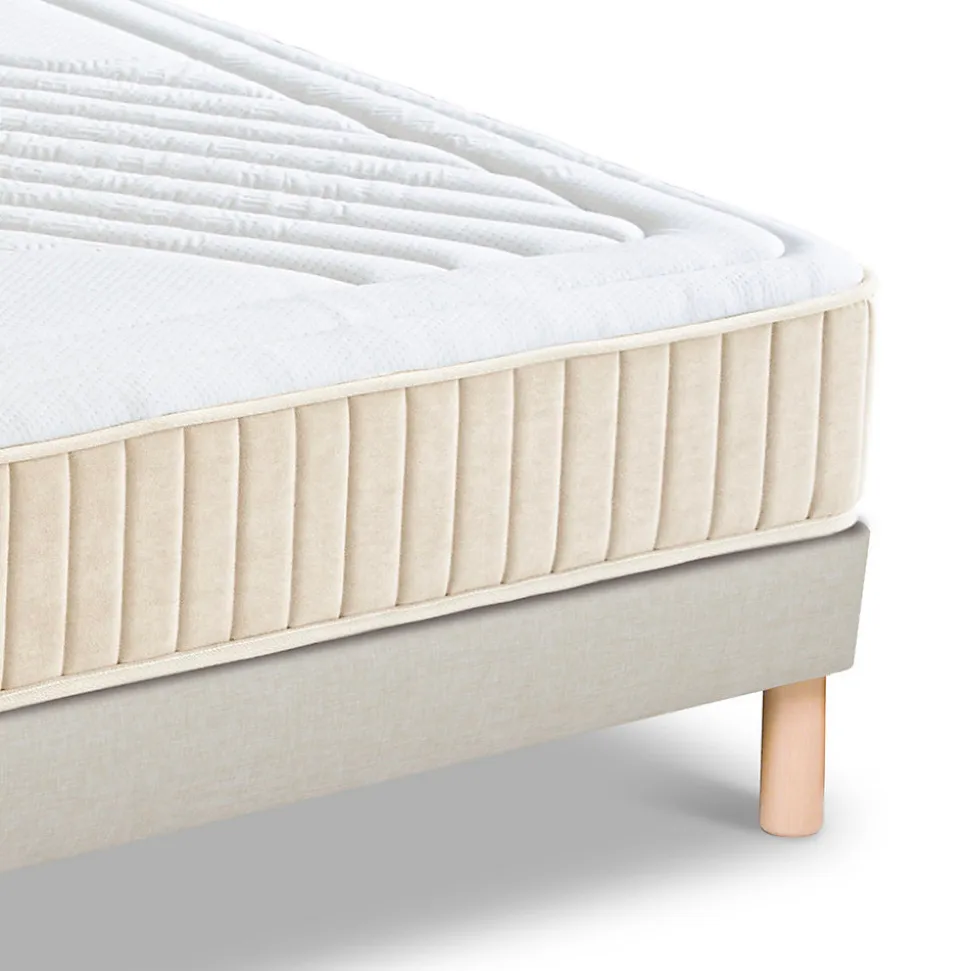 Ensemble Symphonie 2.0 140x190 cm Matelas Mousse + Sommier Bois