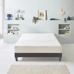 Ensemble Vosges 160x200 cm Matelas Mousse Haute Densité + Sommier Bois