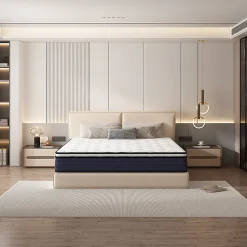 Ensemble 140x190 cm Matelas à ressorts + Sommier avec lattes larges, Epaisseur du Matelas 25cm