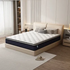 Ensemble 140x190 cm Matelas à ressorts + Sommier avec lattes larges, Epaisseur du Matelas 25cm
