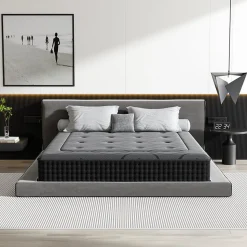 Ensemble 140x190 cm Matelas à ressorts +Sommier à Lattes sur Pieds, Epaisseur du Matelas 30cm