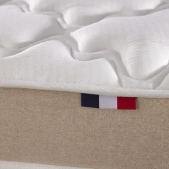 Ensemble 1400x200 Matelas polylatex 80 kg/m3 et sommier tapissier beige