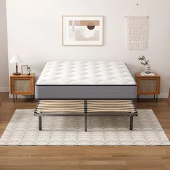 Ensemble 140x190cm Matelas à ressorts +Sommier à Lattes sur Pieds, Epaisseur du Matelas 20cm