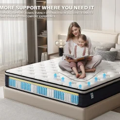 Ensemble 140x190cm Matelas à ressorts + Cadre de lit Plateforme Capitonné, Epaisseur du Matelas 20cm