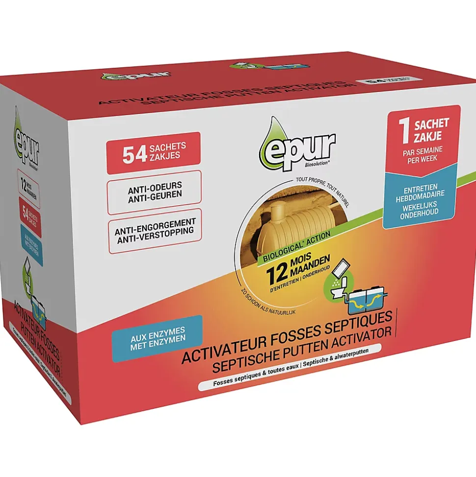Entretien 1an fosse septique 54 sachets Epur