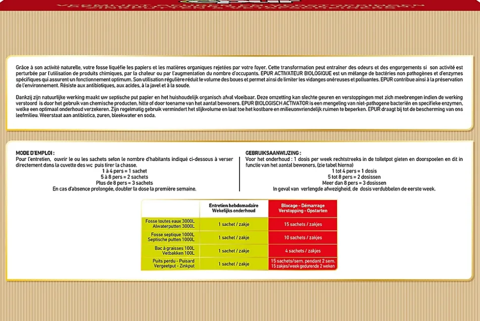 Entretien 1an fosse septique 54 sachets Epur