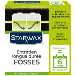 Entretien longue durée 6 mois fosses septiques Starwax 500g